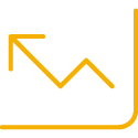 An icon of a chart with an upward indicator